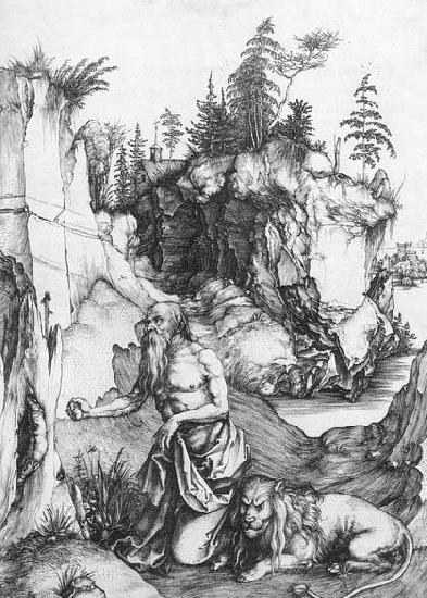 Albrecht Durer St Jerome Penitent in the Wilderness Germany oil painting art